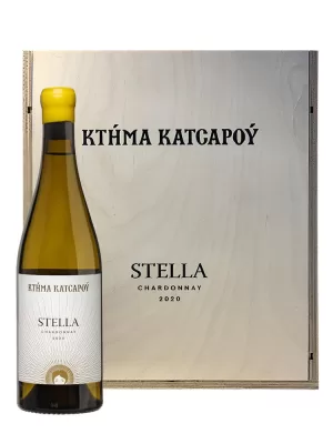 Ξύλινη Κασετίνα 3 φιαλών Κτήμα Κατσαρού Chardonnay Stella